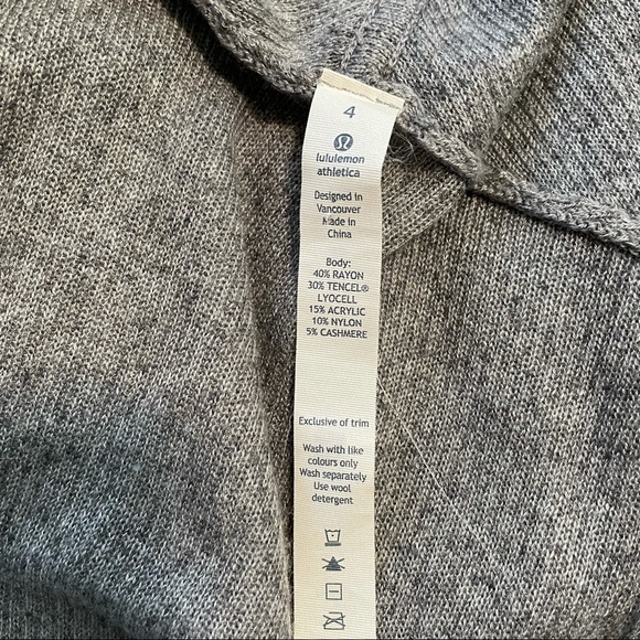 LULULEMON Cabin Yogi Wrap Heathered Medium Grey / Slate Cozy Cardigan 4 - Picture 6 of 9